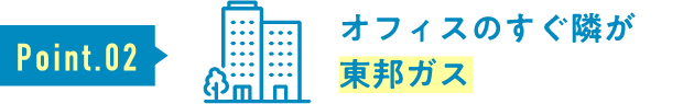 オフィスのすぐ隣が東邦ガス